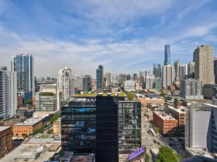 a city view with lot of high rise buildings
