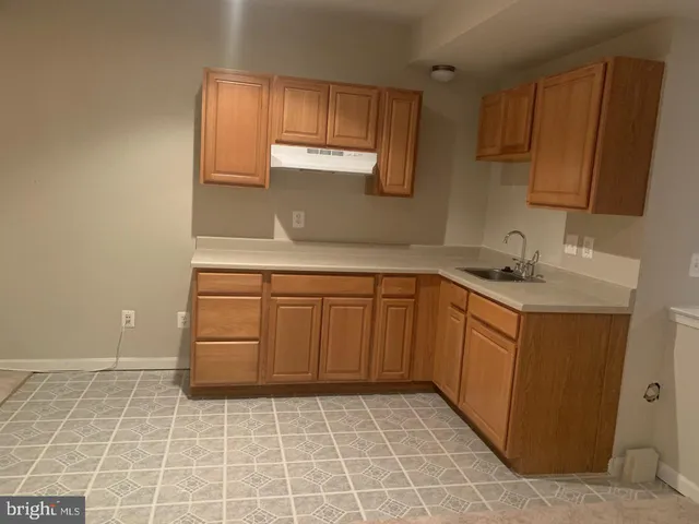 a kitchen with a sink a stove and cabinets