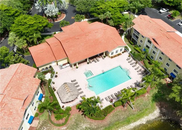an aerial view of a house having outdoor space