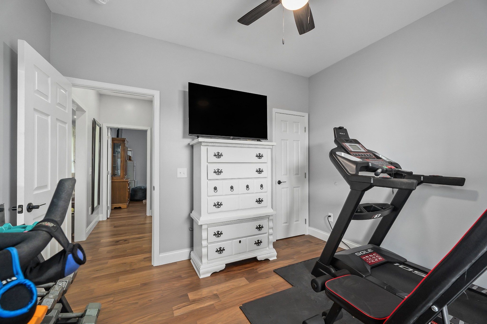 1042 North Spring Street Sparta, TN 38583 - Photo 26 of 36 a view of a workspace with furniture and a flat screen tv