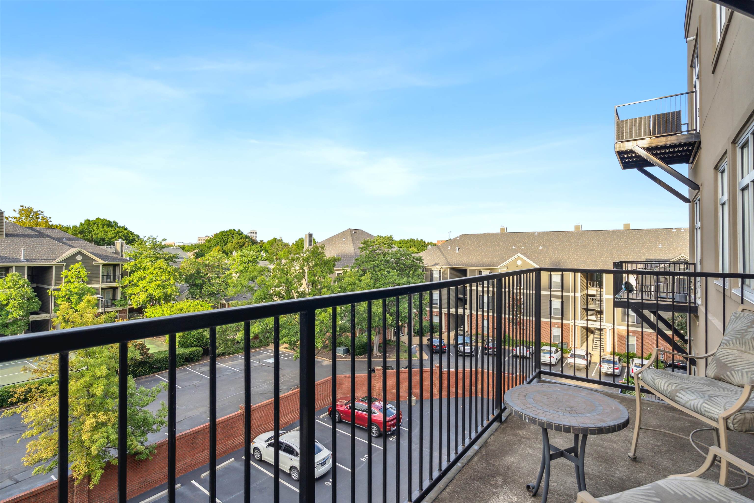 648 Riverside Drive, Unit 320 Memphis, TN 38103 - Photo 18 of 39 The private balcony is on the North side of the building which is important because it is shaded from harsh daytime sun and is pretty comfortable from sun up to sun down.