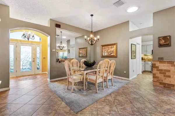a view of a dining room and livingroom view