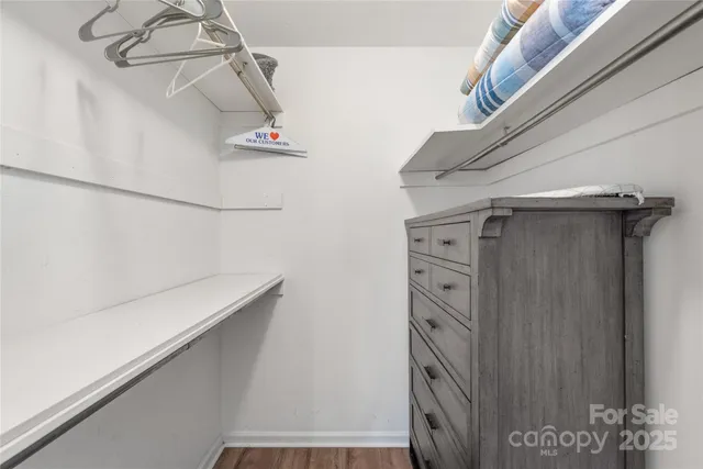 a view of a walk in closet