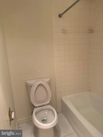 a bathroom with a toilet and a bathtub