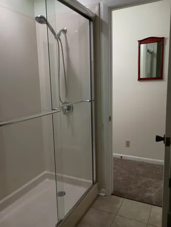 a bathroom with a shower