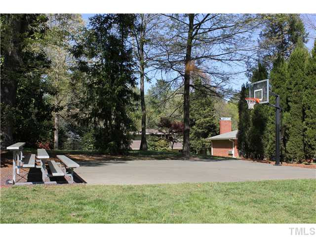 3218 Lewis Farm Road Raleigh, NC 27607 - Photo 23 of 25 30 x 30 Foot Basketball Court in the backyard
