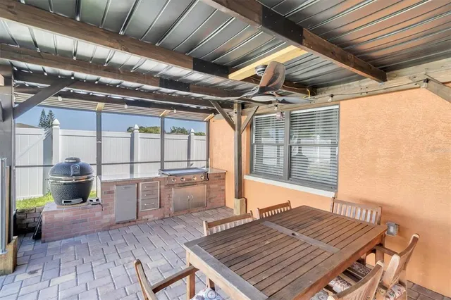 a view of an outdoor space with seating area