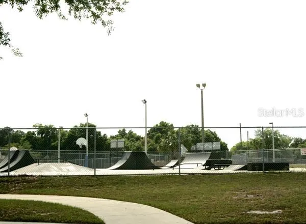 a view of a lake with a park