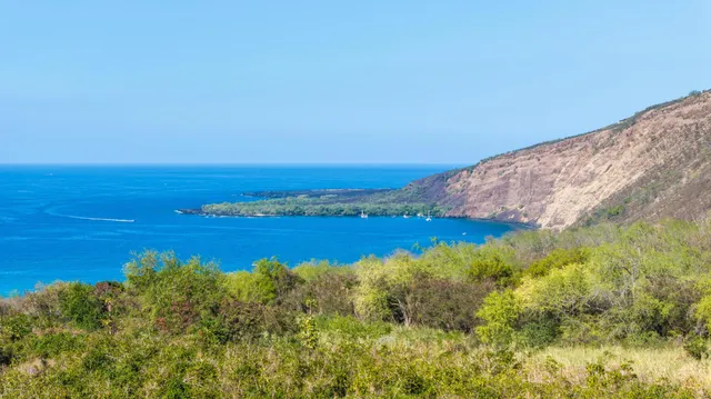 a view of a lake with a mountain