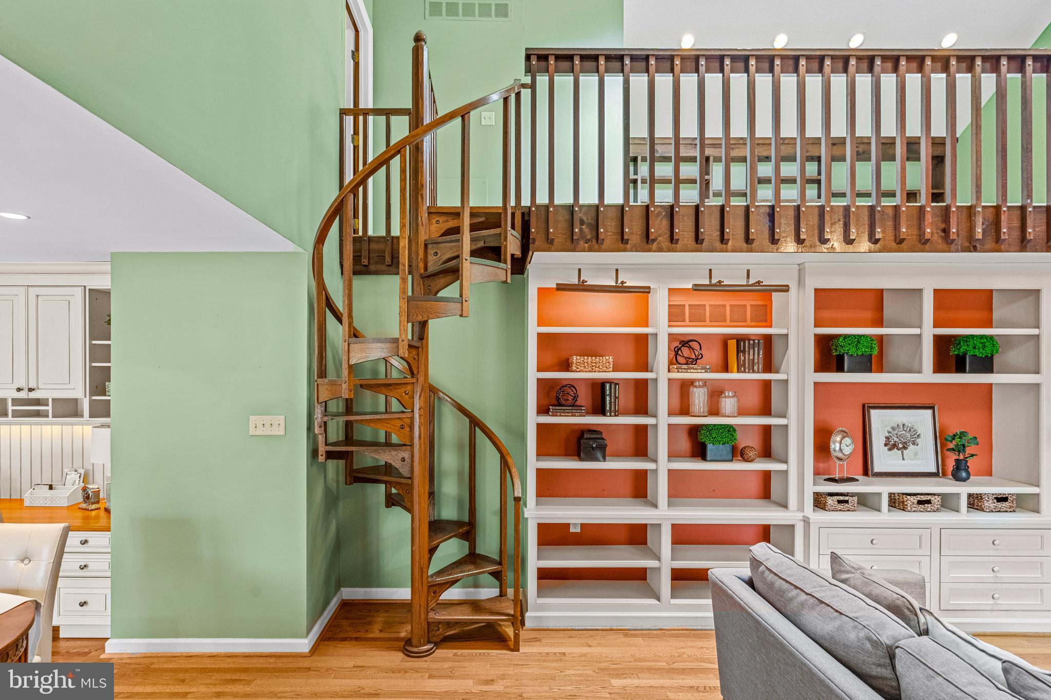 607 Foxfields Road Bryn Mawr, PA 19010 - Photo 12 of 48 Custom Hardwood Spiral staircase to Loft