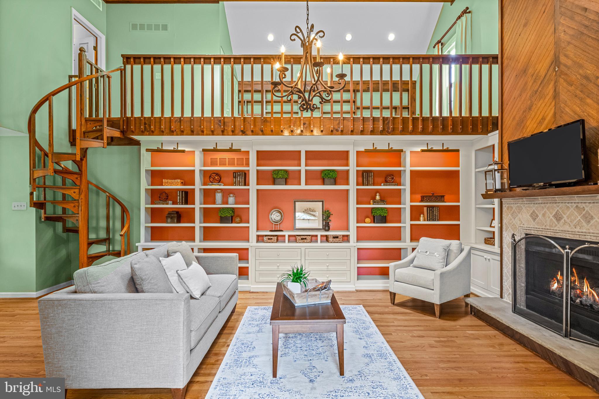 607 Foxfields Road Bryn Mawr, PA 19010 - Photo 10 of 48 Beautifully lit bookcases with loft above