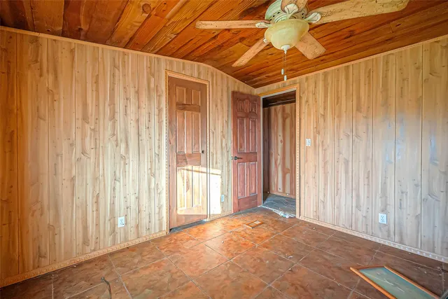 a view of a room with a window