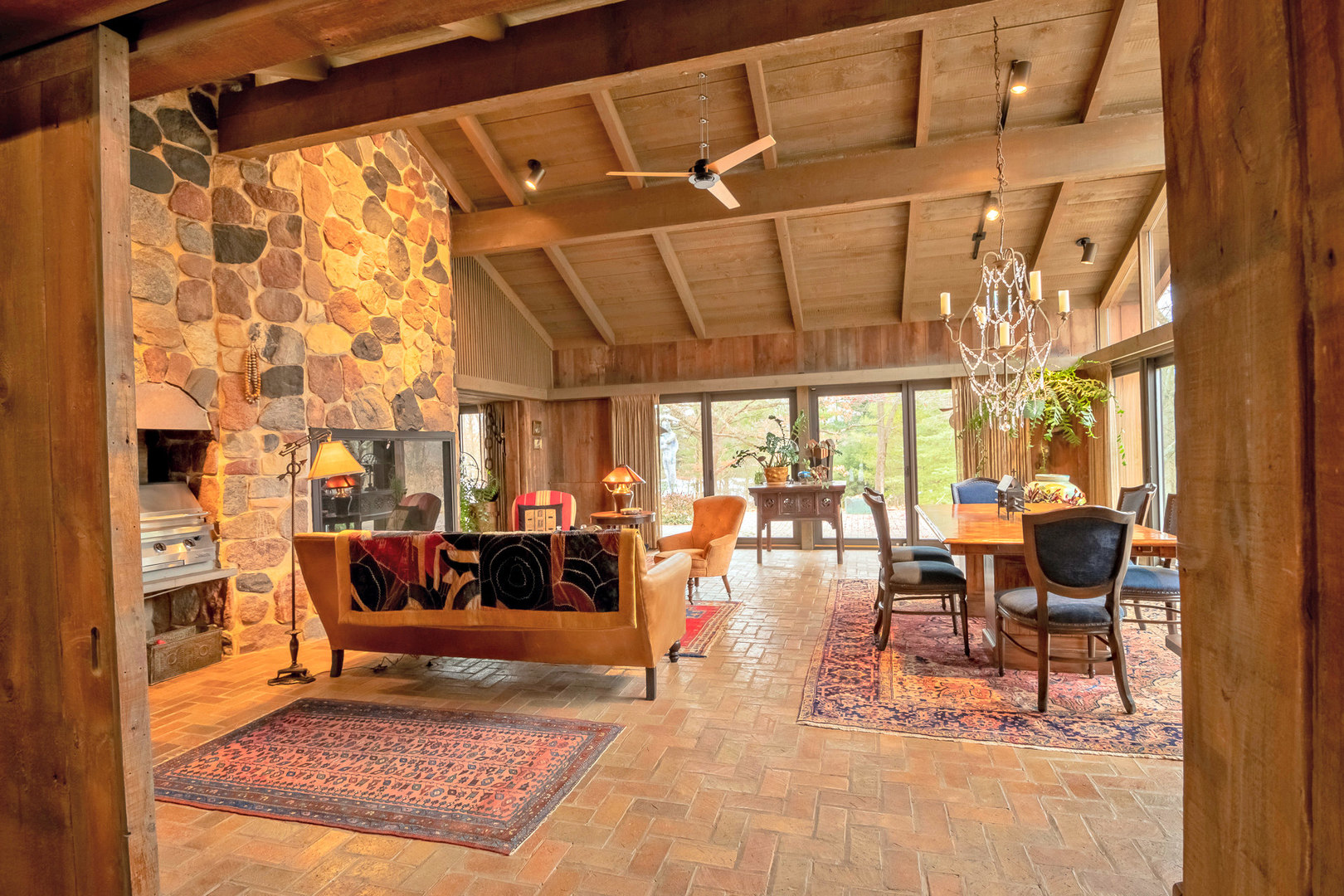 2109 Paulsen Road Harvard, IL 60033 - Photo 32 of 76 a living room with fireplace furniture and a large window
