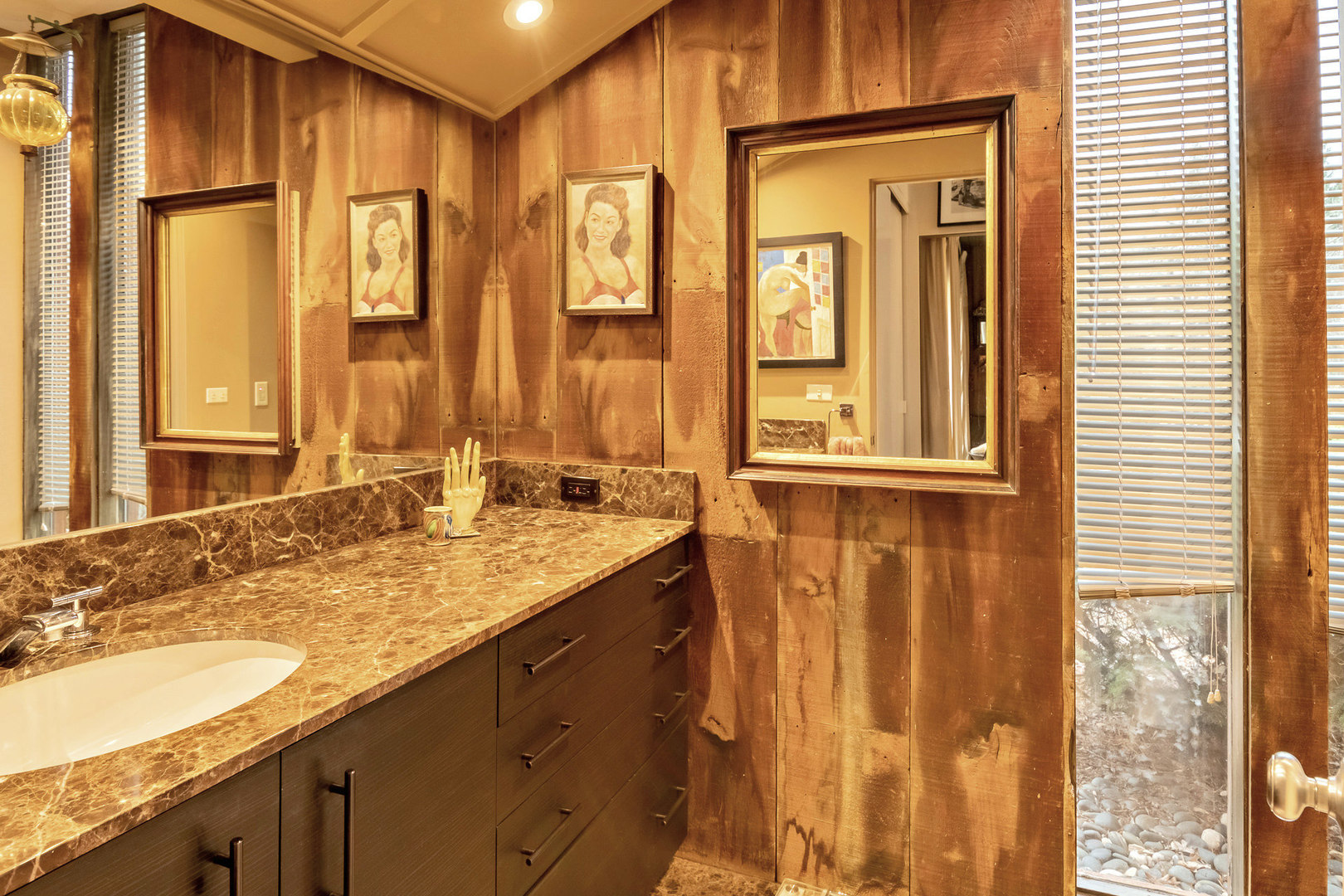 2109 Paulsen Road Harvard, IL 60033 - Photo 52 of 76 a bathroom with a granite countertop sink and a mirror
