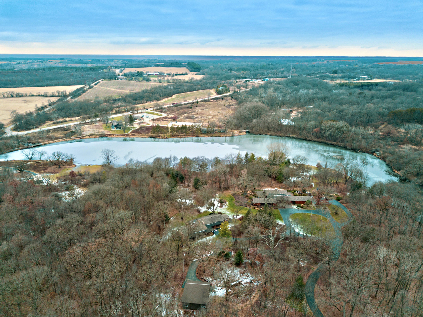 2109 Paulsen Road Harvard, IL 60033 - Photo 74 of 76 an aerial view of ocean with residential houses with outdoor space and river