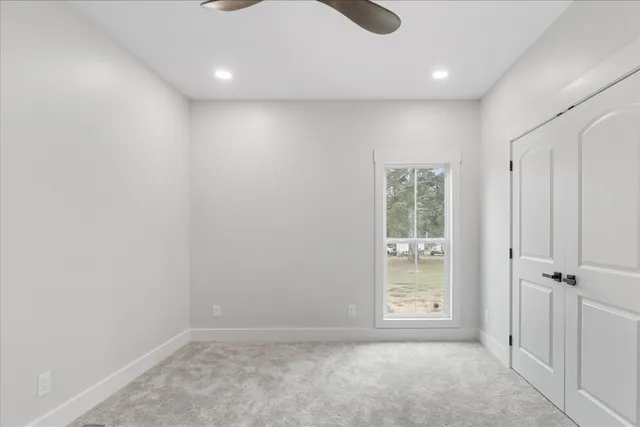 an empty room with windows