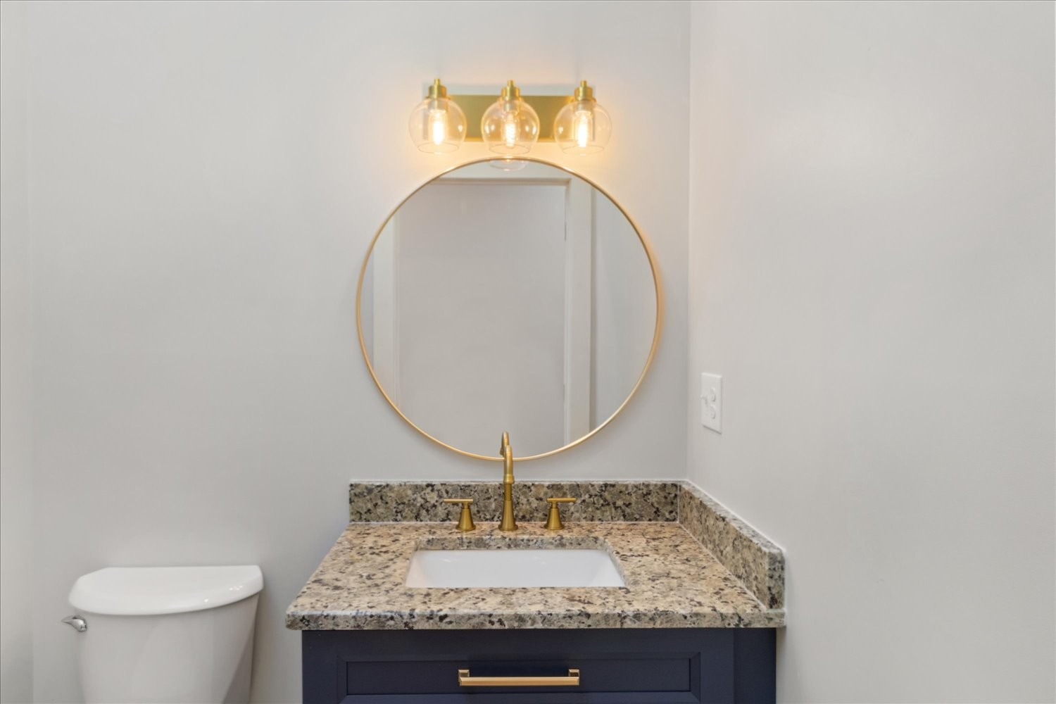 136 Summer Lk Drive Summertown, TN 38483 - Photo 37 of 48 a bathroom with a granite countertop sink and a mirror