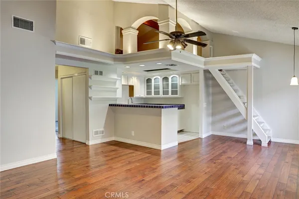 a view of a room with a sink