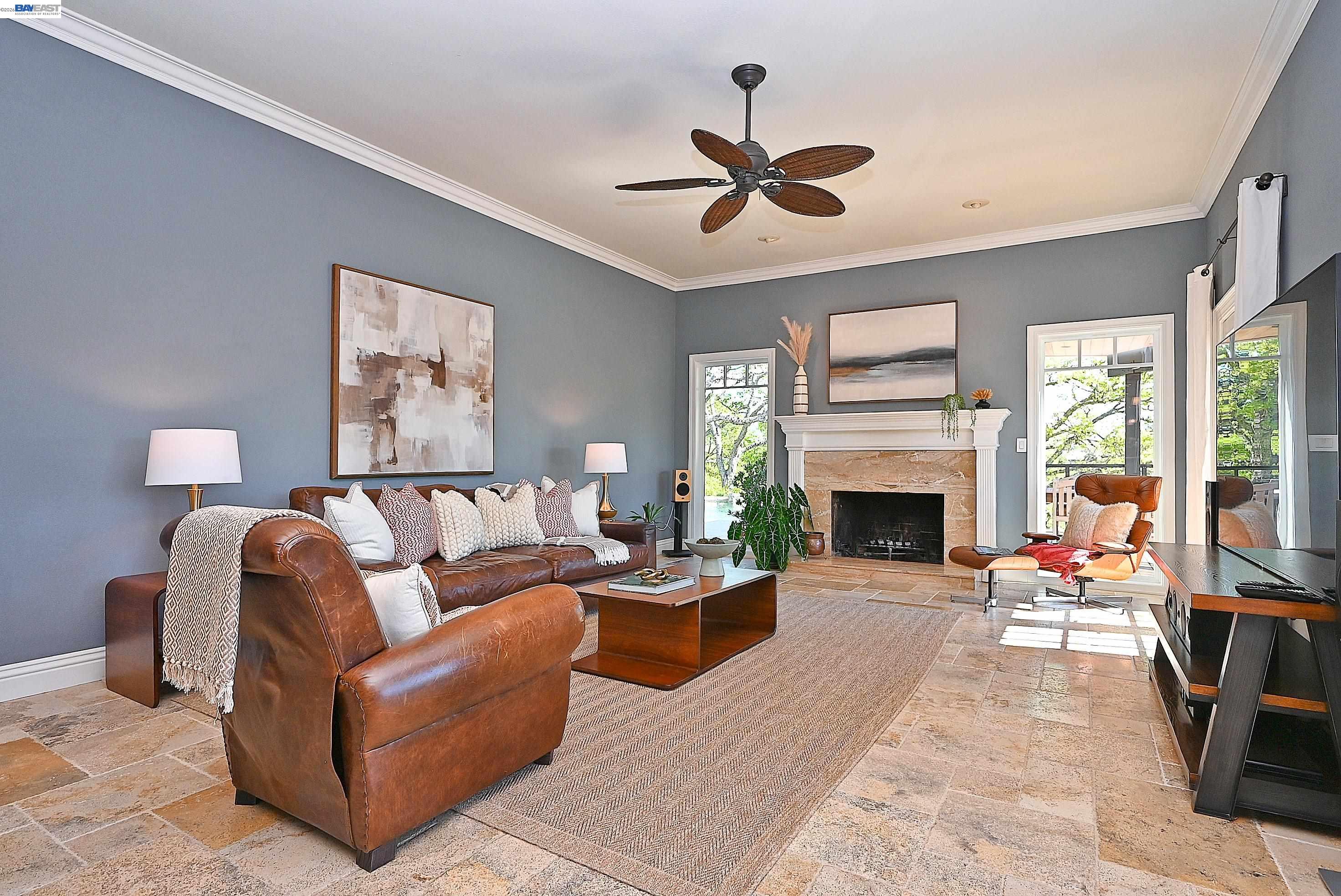 16 Ardendale Court Alamo, CA 94507 - Photo 23 of 58 a living room with furniture a fireplace and a large window