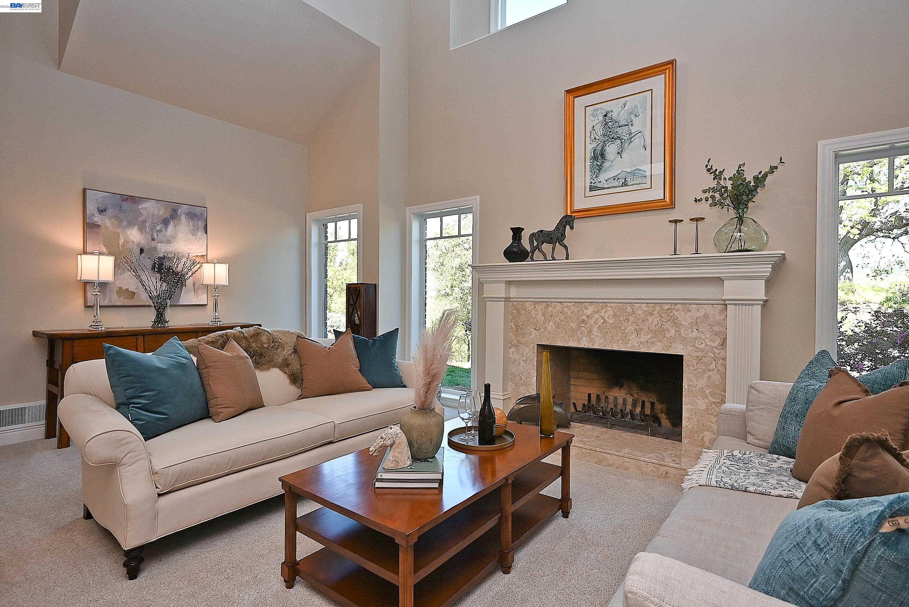 16 Ardendale Court Alamo, CA 94507 - Photo 24 of 58 a living room with furniture and a fireplace