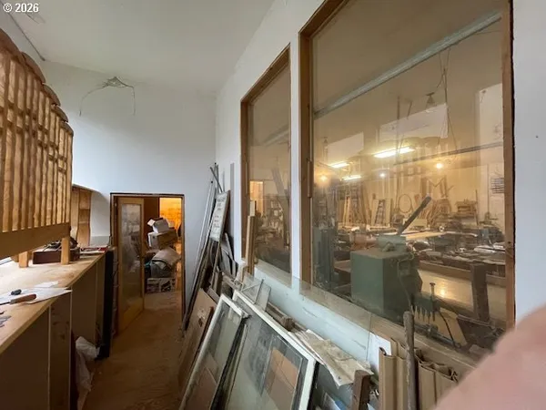 a room with lots of counter top space and furniture