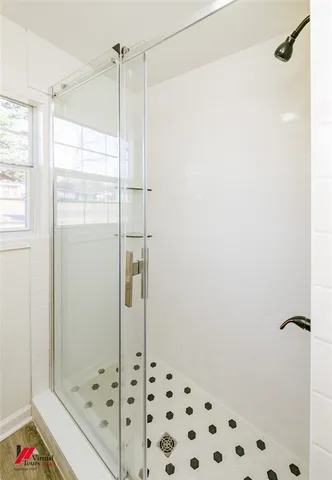 a bathroom with a shower