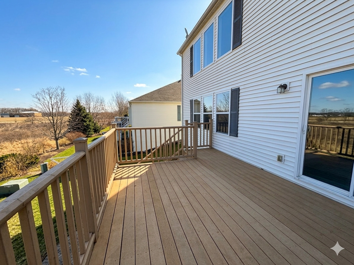 966 Forest View Way Antioch, IL 60002 - Photo 20 of 23 a view of a balcony with wooden floor and fence