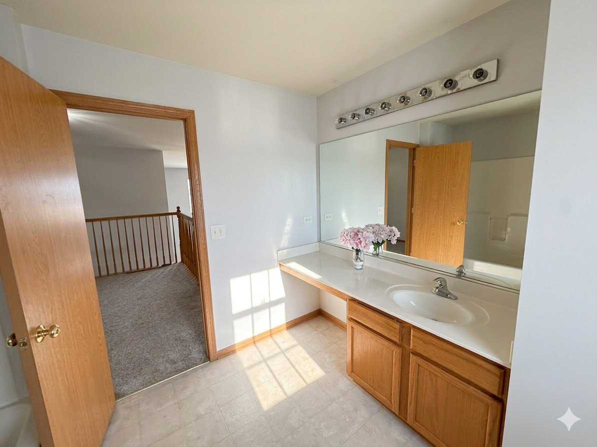 966 Forest View Way Antioch, IL 60002 - Photo 10 of 23 a bathroom with a sink a mirror and a bathtub