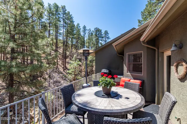 a view of balcony and seating space