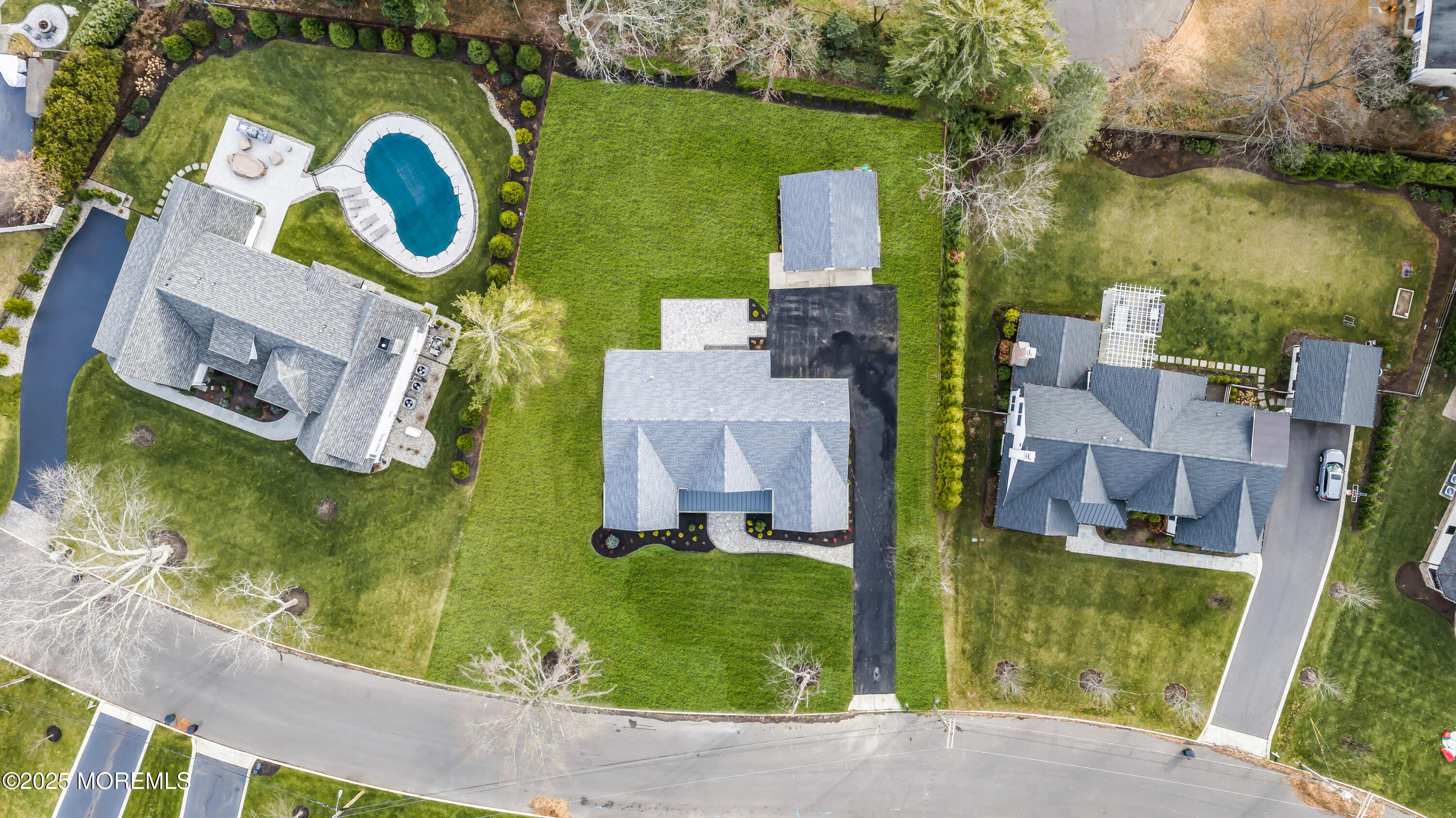 69 Winding Way Little Silver, NJ 07739 - Photo 97 of 99 an aerial view of residential house with outdoor space and swimming pool