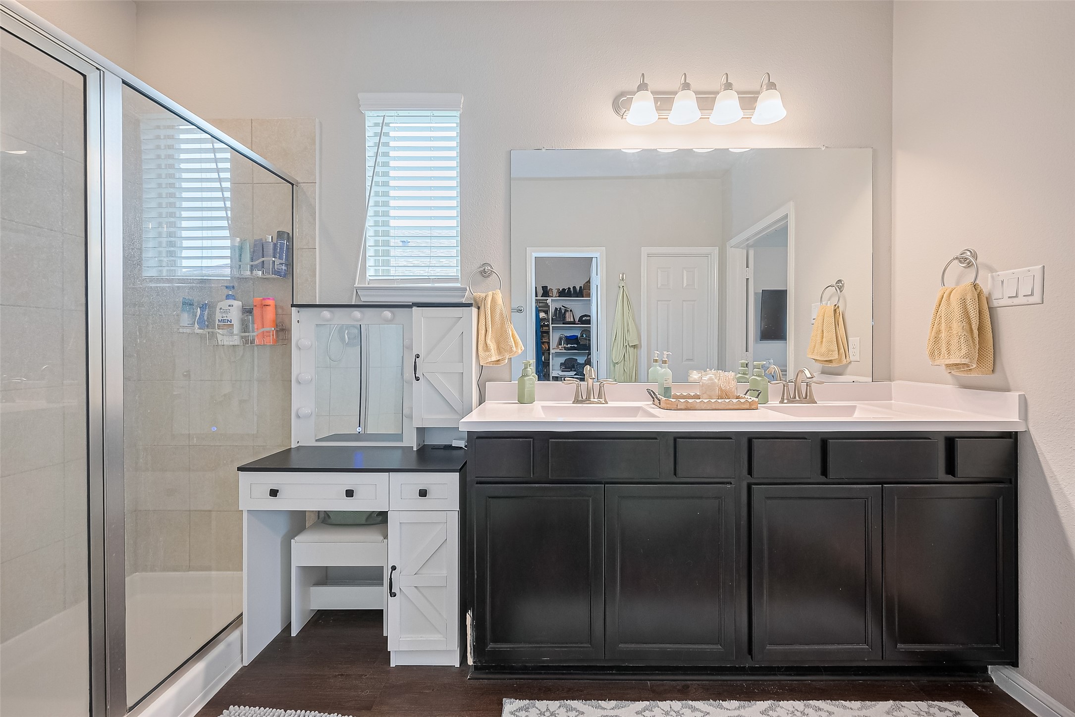 1214 Red Hills Drive Rosharon, TX 77583 - Photo 19 of 46 a bathroom with a sink vanity and a mirror