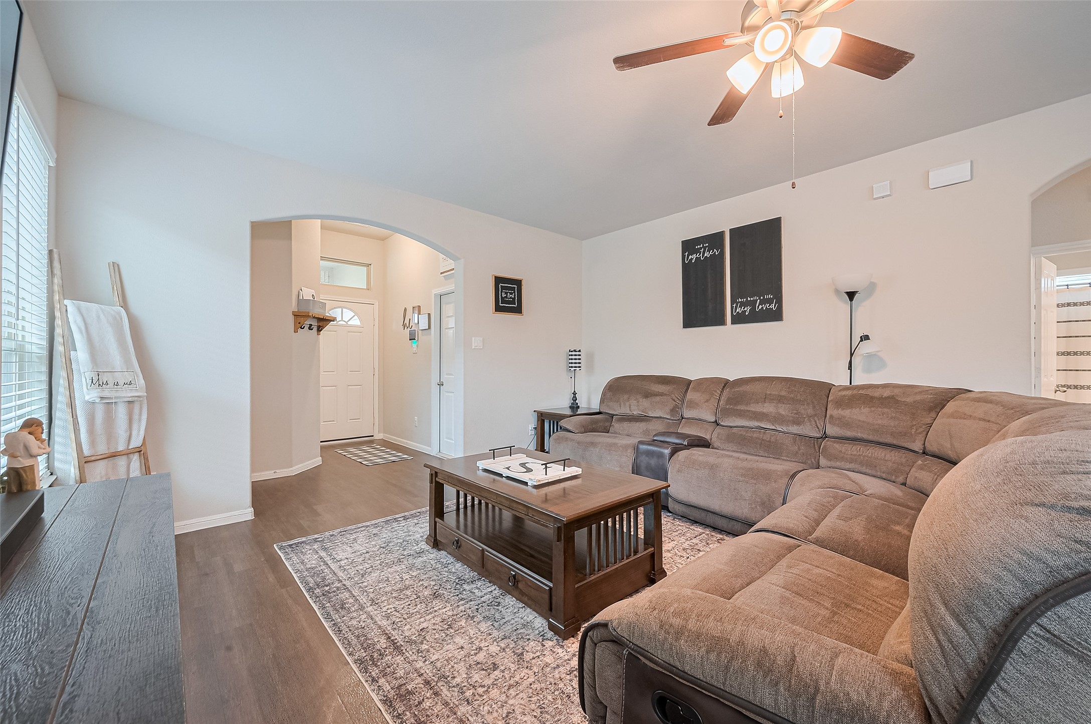 1214 Red Hills Drive Rosharon, TX 77583 - Photo 7 of 46 a living room with furniture and a wooden floor