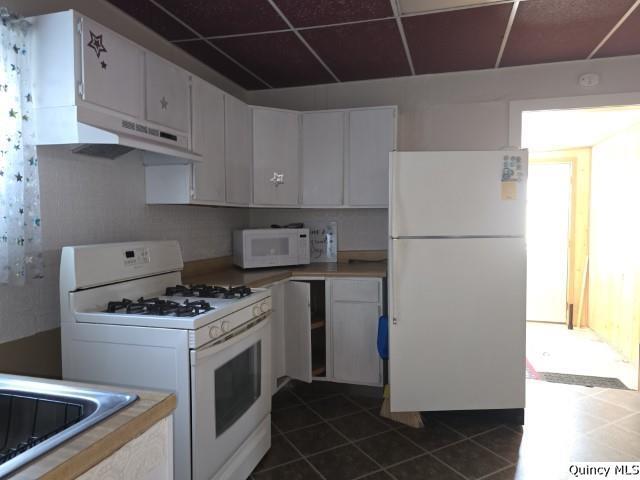 729 Buchanan Street Carthage, IL 62321 - Photo 12 of 16 a kitchen with stainless steel appliances granite countertop a refrigerator a sink a stove and white cabinets