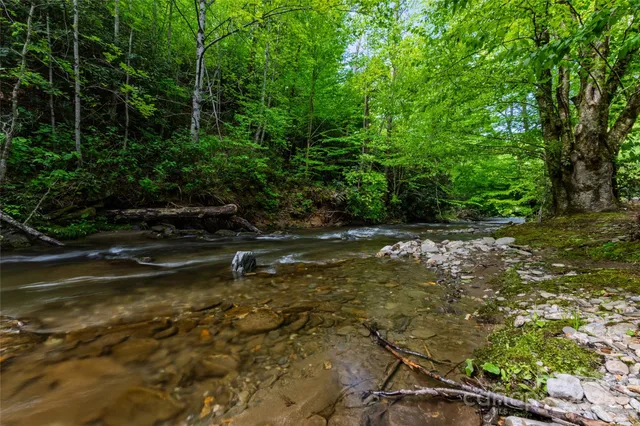 a view of a lake with houses