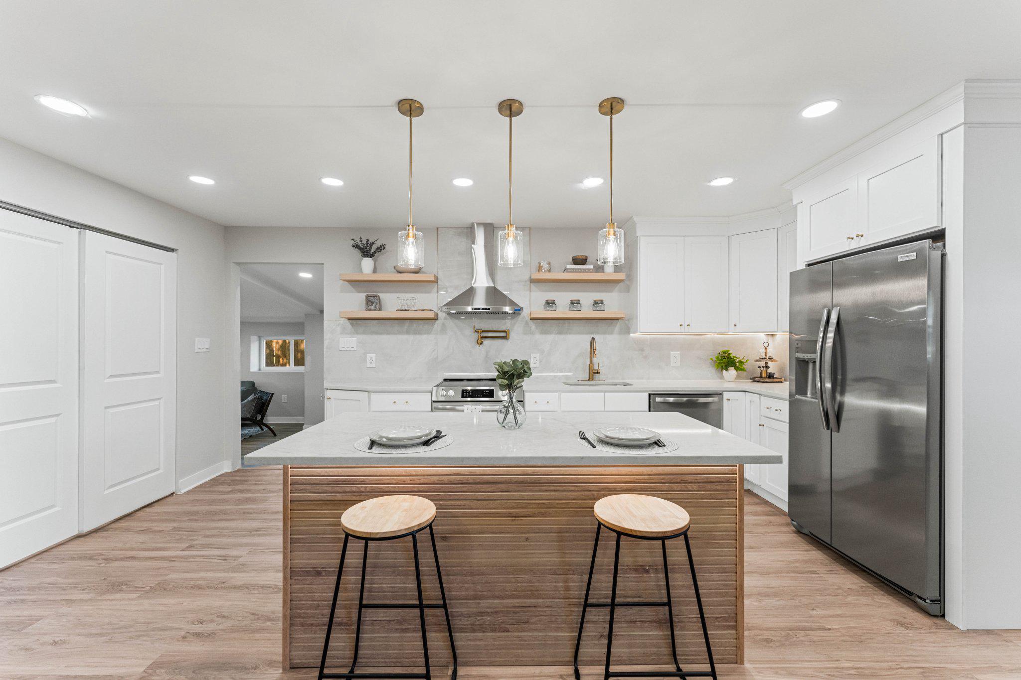55 Balsam Road Levittown, PA 19057 - Photo 14 of 49 LED under lighting on island and under cabinets.