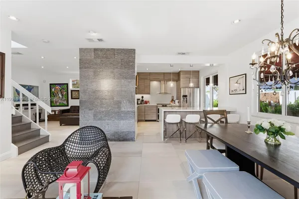 a living room with furniture