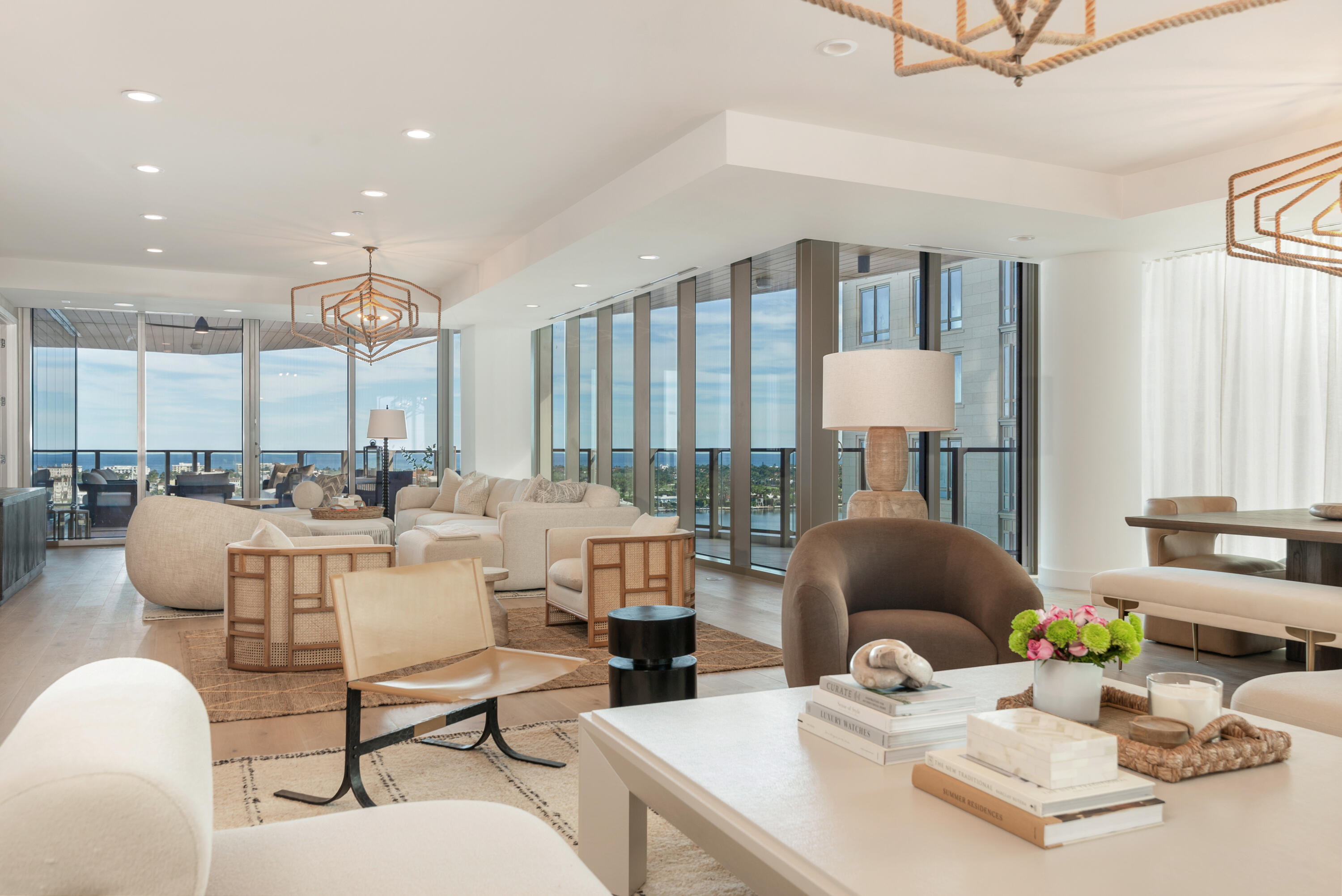 1333 South Flagler Drive, Unit 1202 West Palm Beach, FL 33401 - Photo 12 of 42 a living room with furniture and a large window