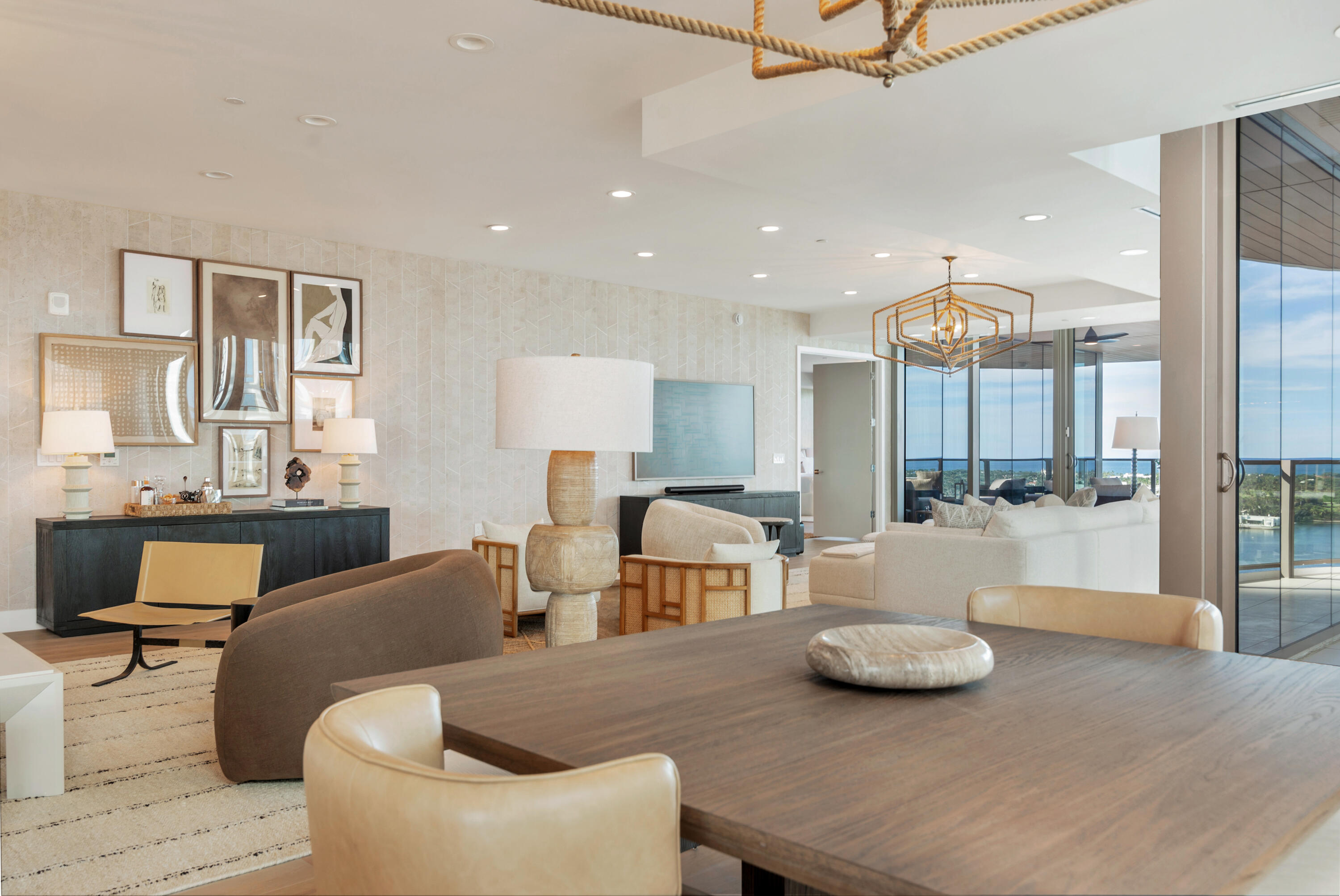 1333 South Flagler Drive, Unit 1202 West Palm Beach, FL 33401 - Photo 15 of 42 a living room with furniture and a dining table