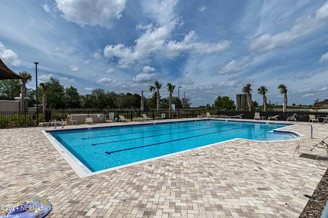 a view of a terrace with sky view