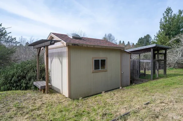 a house view with a backyard space