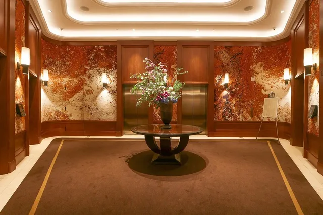 a view of a glass door