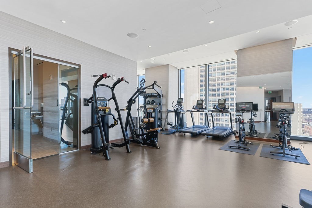 1 Dalton Street, Unit 3205 Boston, MA 02115 - Photo 35 of 42 a view of a room with gym equipment