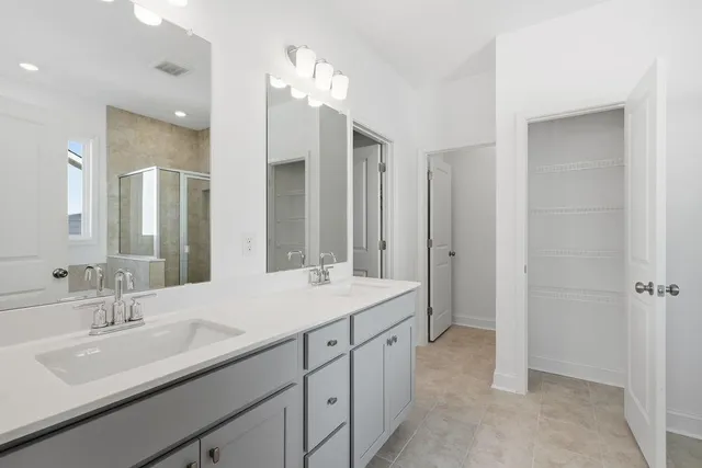 a view of a room with racks on the wall