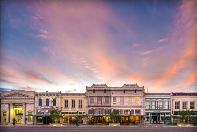 a view of city and mountain