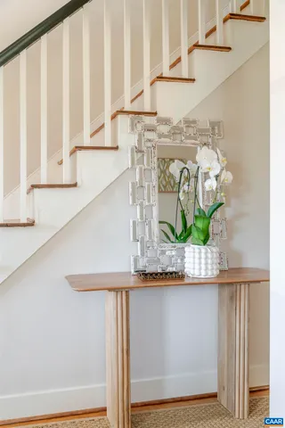 a living room with a couch and a table