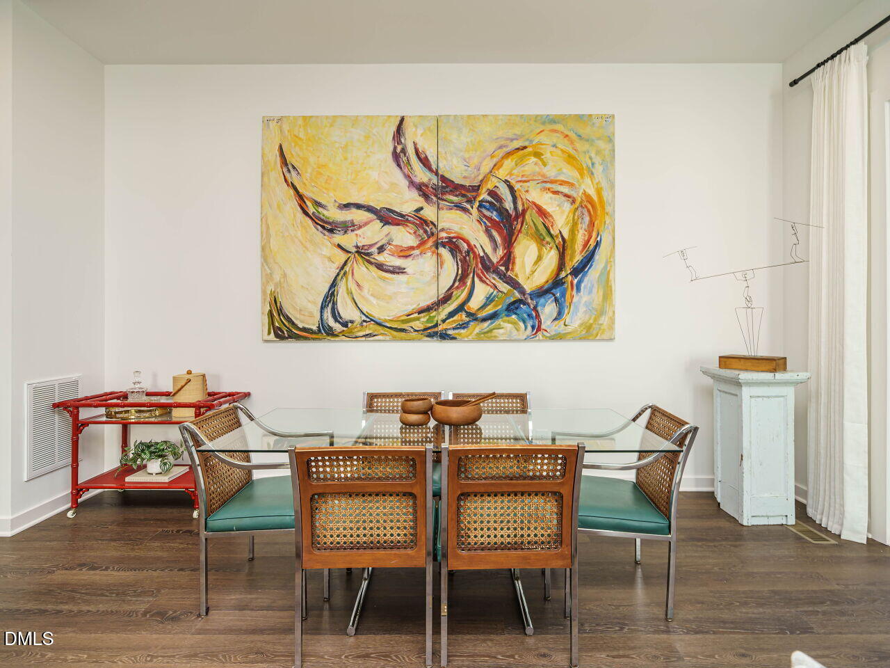 1527 Urban Trace Lane Raleigh, NC 27608 - Photo 14 of 37 a dining room with furniture and wooden floor