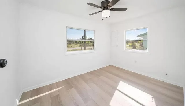 an empty room with a window