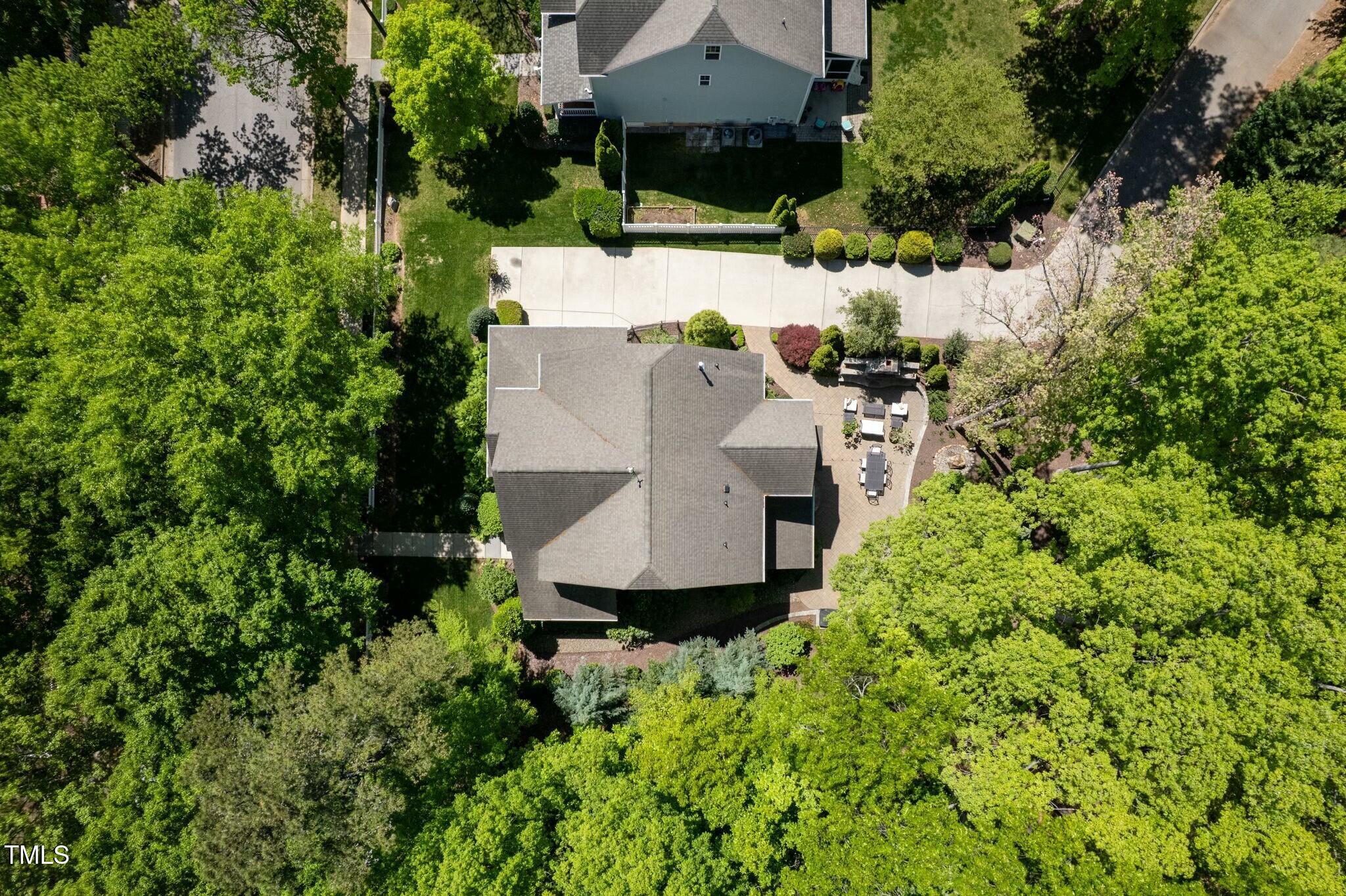 4210 Falls River Avenue Raleigh, NC 27614 - Photo 47 of 53 an aerial view of residential house with outdoor space and trees all around