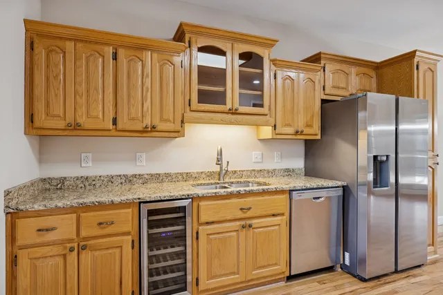 a backyard of a house with lots of green space