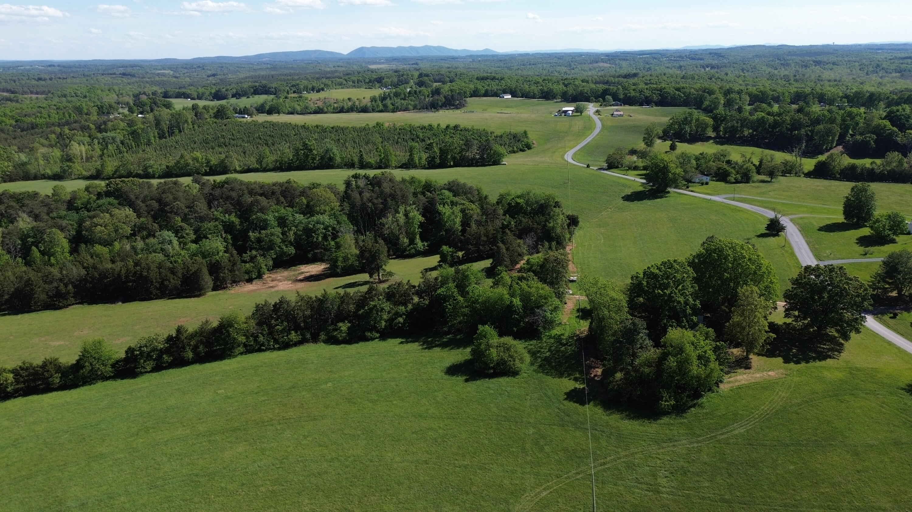 2556 Rock Cliff Road Bedford, VA 24523 - Photo 13 of 35 an aerial view of green landscape with trees houses and mountain view